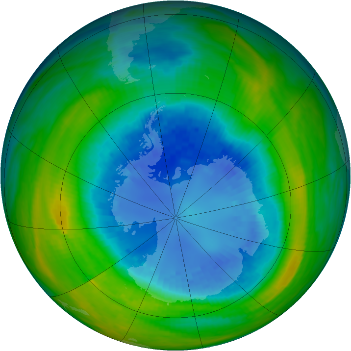 Antarctic ozone map for 02 September 1985